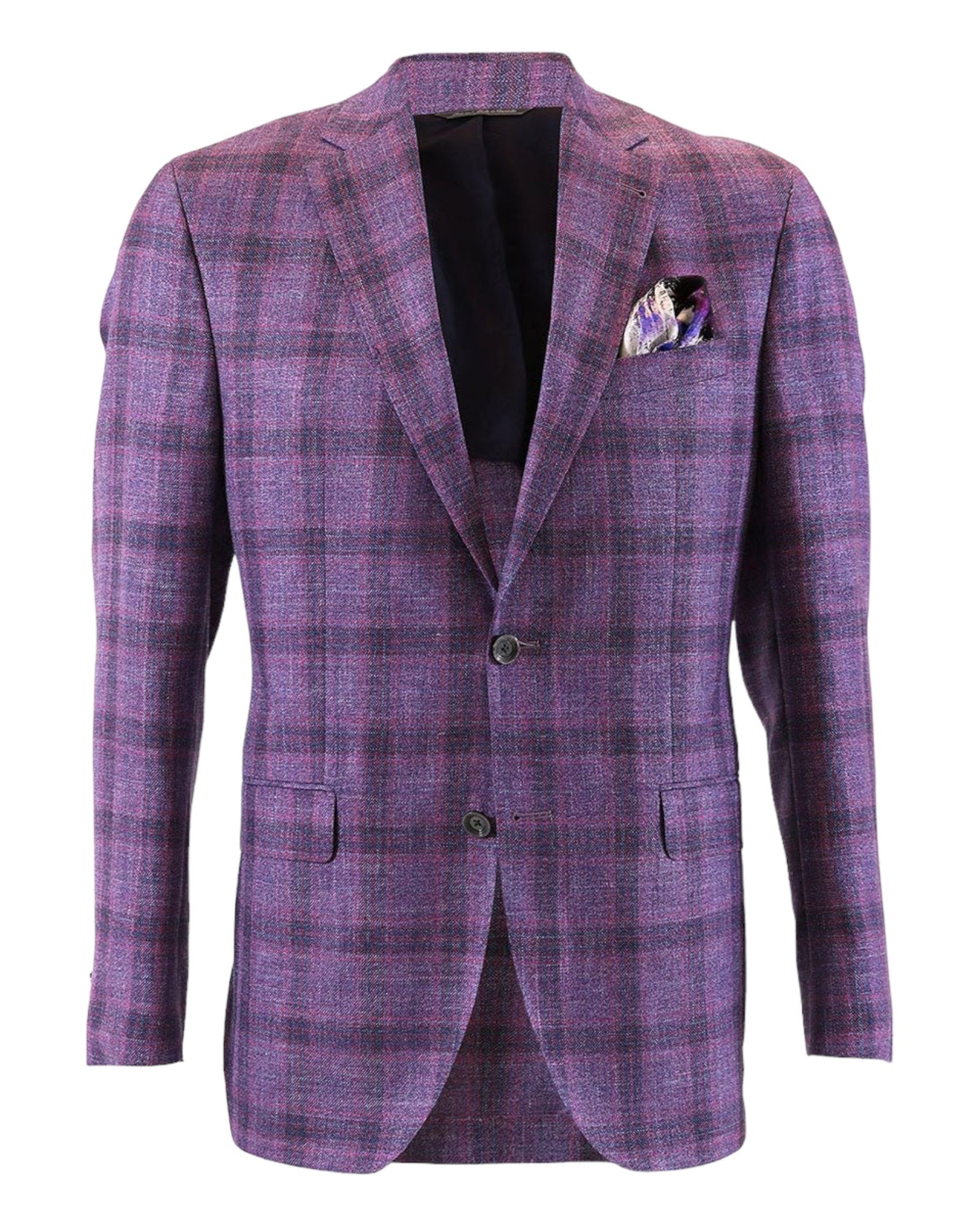 Windowpane Sport Jacket Purple with Navy 42L