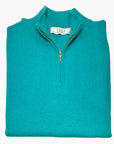 Quarter Zip Pure Cashmere Sweater - Turquoise SWEATERSM