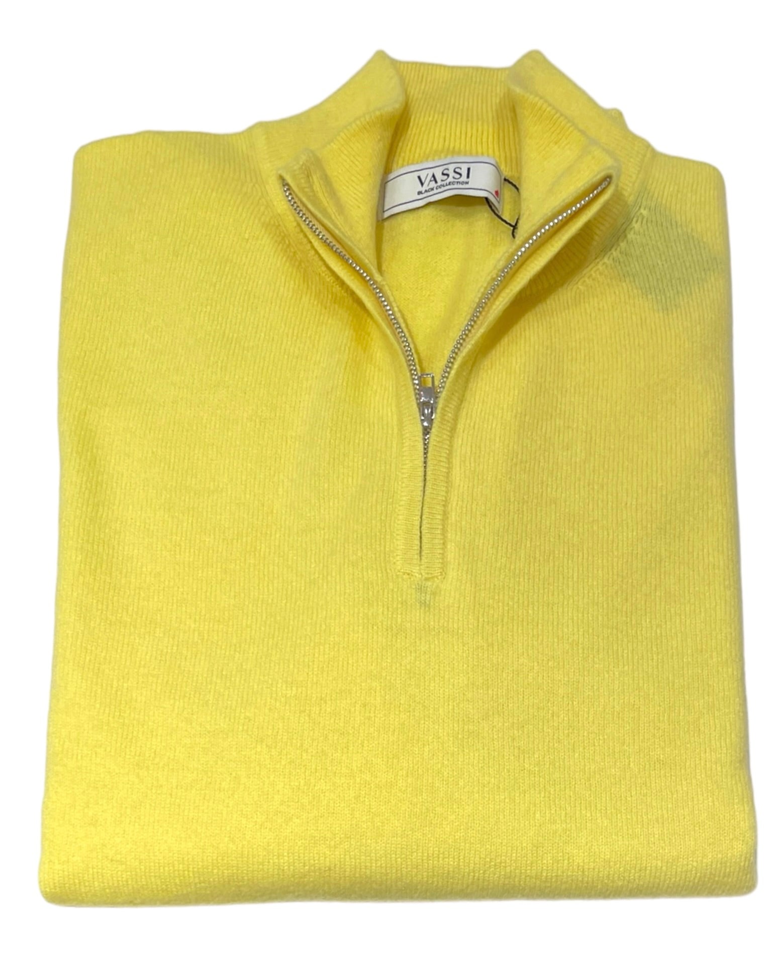 Quarter Zip Pure Cashmere Sweater - Yellow SWEATERSM