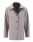 REVERSIBLE CASHMERE CAR COAT - GREEN/TAUPE OUTERWEAR52 EU