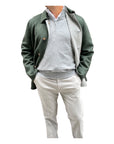 REVERSIBLE CASHMERE CAR COAT - GREEN/TAUPE OUTERWEAR52 EU