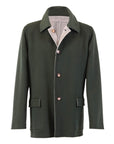 REVERSIBLE CASHMERE CAR COAT - GREEN/TAUPE OUTERWEAR52 EU