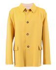 REVERSIBLE CASHMERE CAR COAT - YELLOW/TAUPE OUTERWEAR52 EU