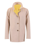 REVERSIBLE CASHMERE CAR COAT - YELLOW/TAUPE OUTERWEAR52 EU